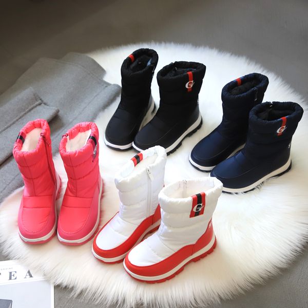 

zip plush warm winter boots snow christmas kids sneakers outdoor hiking shoes boys children shoes pupil little girl