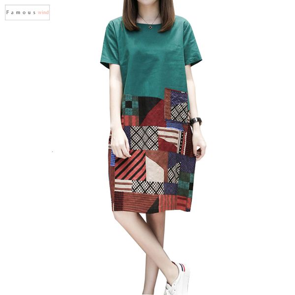 

2019 летнее платье женщины с коротким рукавом повседневная сыпучие карманы o шеи хлопка linen платье de vestidos плюс размер  4xl, Black;gray