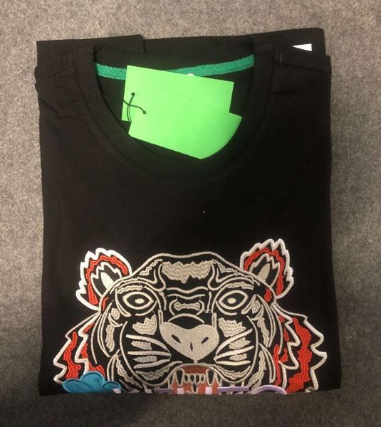 

дизайнер лето футболки мужские топы tiger head письмо вышивка футболка мужская одежда бренда с коротким рукавом футболки женщины топы black, White