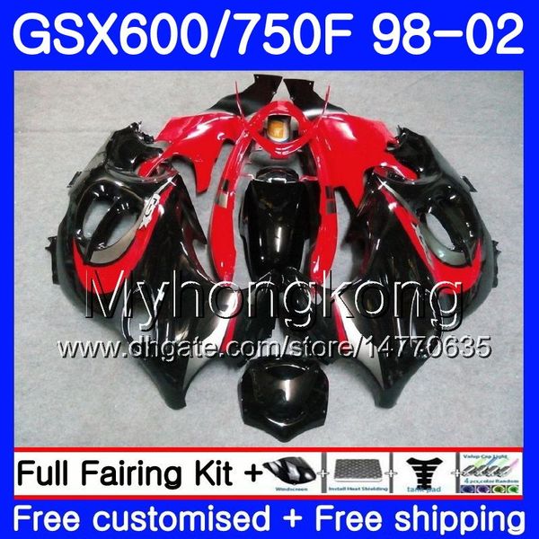 Corpo Para SUZUKI GSXF 750 600 vermelho brilhante preto GSXF750 1998 1999 2000 2001 2002 292HM.44 GSX 600F 750F KATANA GSXF600 98 99 00 01 02 Carenagem