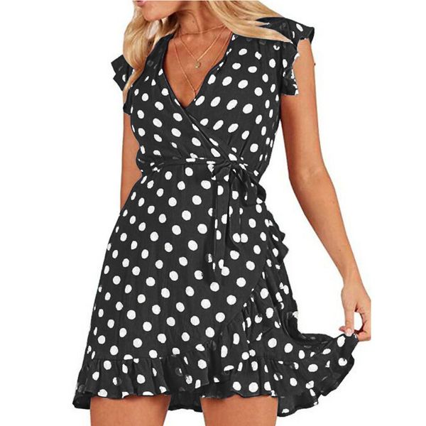 

2019 new ladies dress cocktail summer waistbelt fashion party lace up dress, Black;gray
