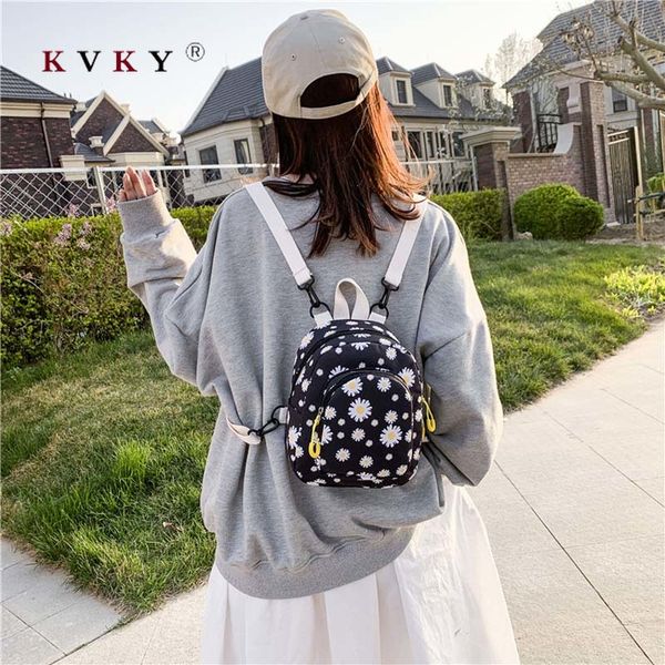 

2020 new small daisy floral schoolbag student girl casual backpack travel bag tide college style fashion mini backpack pink lady