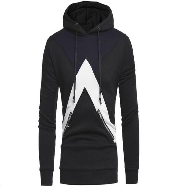 

men's hoodies & sweatshirts personalized patchwork casual hoodie wear, Black