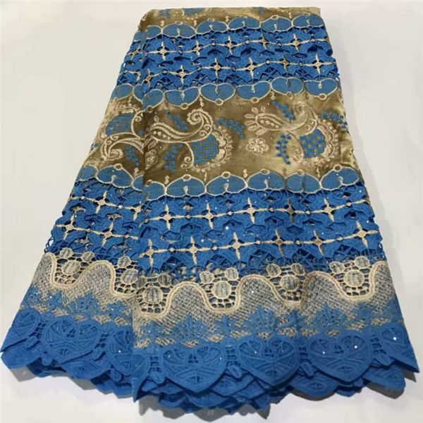 

2020 new design african lace fabric with stones guipure lace fabric bridal wedding nigerian lace fabric high quality, Black;white