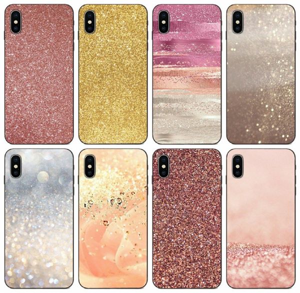 

[tongtrade] rose gold glitter case for iphone 11 pro x xs max 6s 5s 5c 5 plus samsung a90 a9s alpha g850 huawei y7 y9 lg k10 silicone case