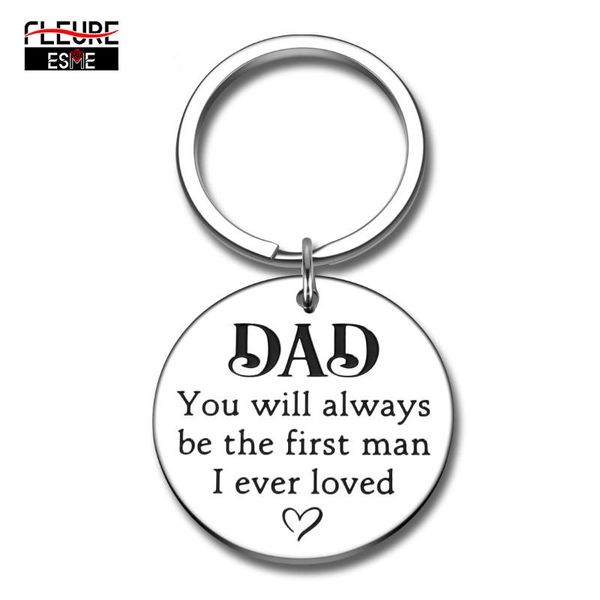 

fathers day gifts for step dad keychain gift for new dad you will always be the first man i ever loved wedding gifts father, Silver