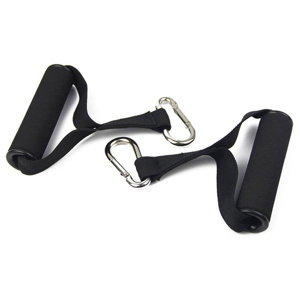 

1 pair fitness resistance bands tubes handles natural latex band accessories for stretch exercise band training black gym power
