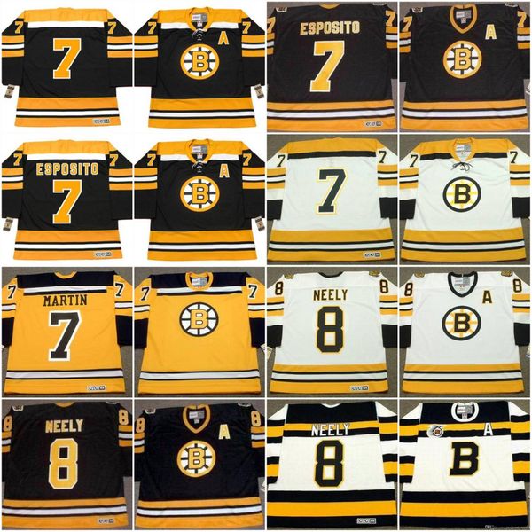 

Boston Bruins Jersey 7 PHIL ESPOSITO 1970 7 PIT MARTIN 8 CAM NEELY KEN HODGE 8 PETER McNAB 1978 Vintage Hockey Jerseys