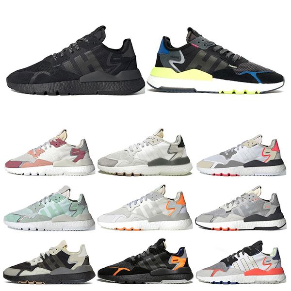 

nite jogger 3m reflective men women running shoes triple black white green breathable mens trainers sports sneakers Size 36-45