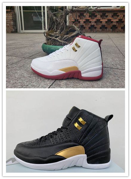 

12 new xii white red black gold low 12s men basketball shoes sports sneakers new trainers discount size 7-13