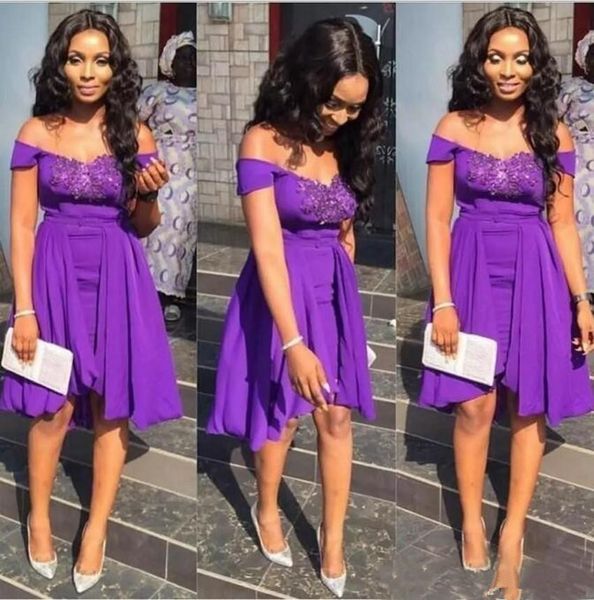 

simple off shoulder bridesmaid dresses capped sleeve evening dresses back zipper knee-length custom made formal party dresses q1, White;pink