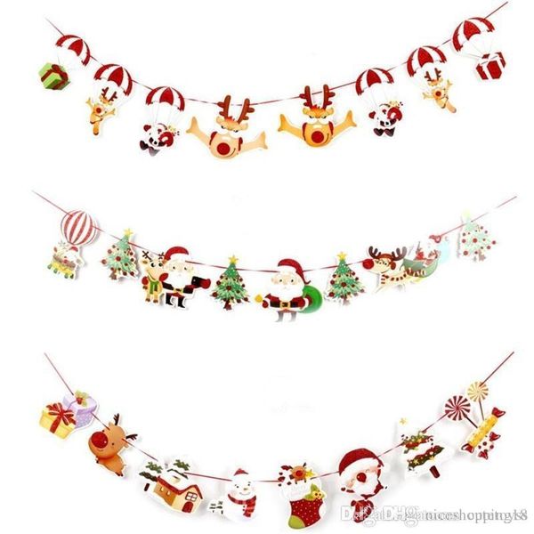

good christmas wall hanging drop ornaments snowman/socks/house/santa claus flag banner pendant fot home party decor 1 piece 256