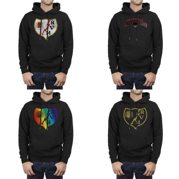 

fashion men rayo vallecano los franjirrojos distressed black winter hoodies,sweatshirt design cool hip hop hoodies gray lining label