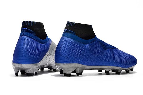 

men knitted fg/ag football shoes outdoor vision college mg shadow series blue football boots