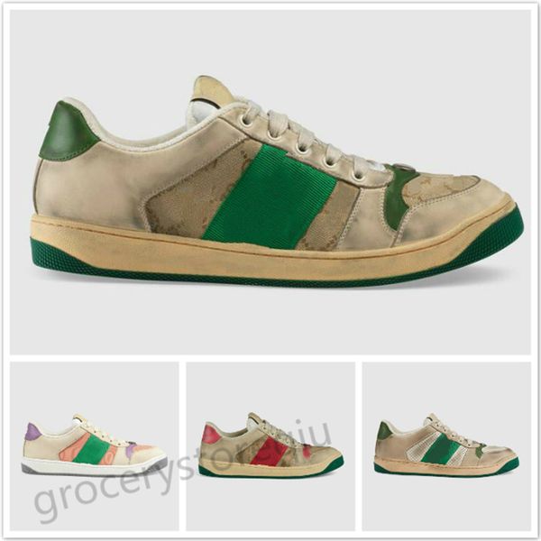 

fashion trainers woman sneaker screener shoes classic distressed dirty leather mens casual shoes lace up canvas trimmed, Black