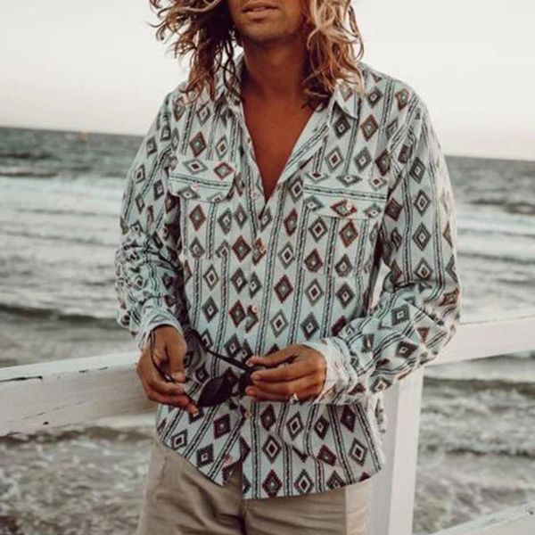

mens shirt new fashion summer men's causal long sleeve flower printed shirt fit slim blouse hawaiian style 2020, White;black
