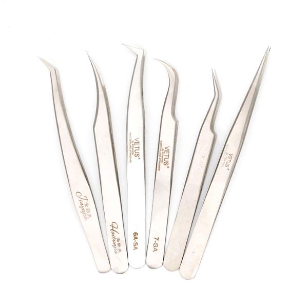 

1pc curved straight stainless steel eyelashes extensions tweezers eyelash tweezers eyebrow professional makeup tools