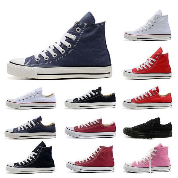

canvas shoes men's women's low-cut high-cut black pink white red blue casual sports shoes size 35-44 ing