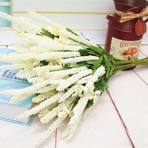 

1pcs 12 heads vivid lavender artificial flowers bouquet for home wedding garden home decor flower arrangement