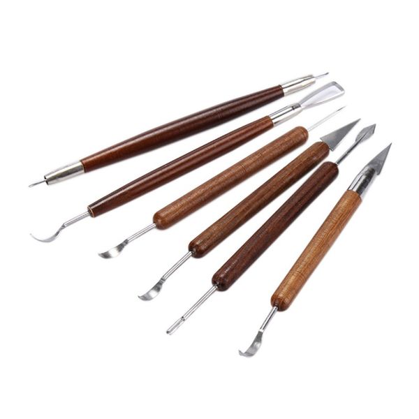 

6 pcs/set pottery ceramics tools polymer clay modeling tools wax carving sculpt tool diy