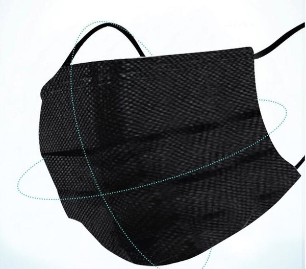 

dhl ship mask dustproof 3 layer ear hook mask protection belt sheet mask elastic black shipping002 r5ia