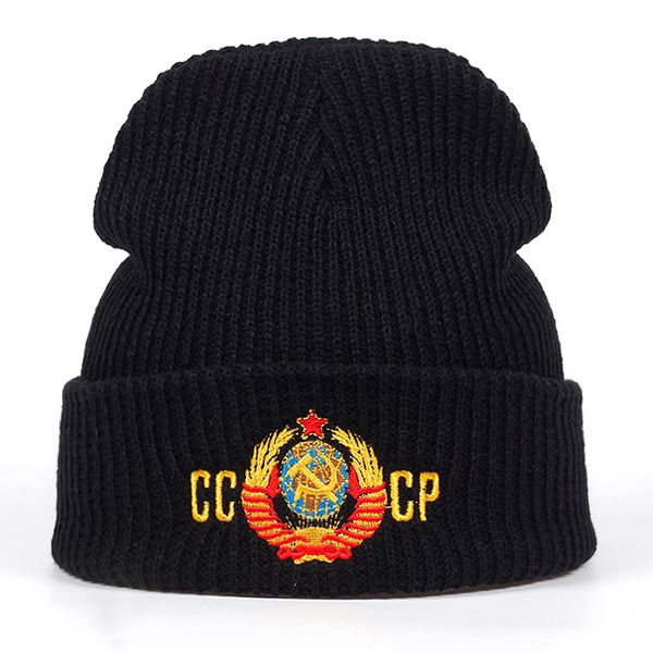 

2018 new cccp russian national emblem beanies men women hip hop skullies autumn winter hats warm hat casual cap