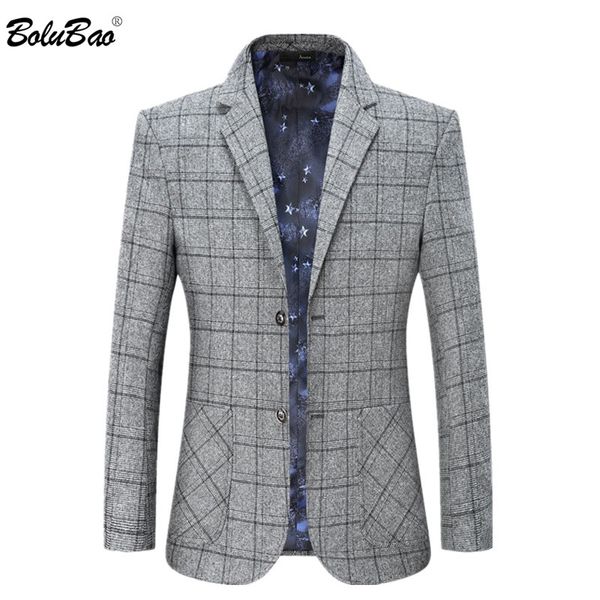 

bolubao brand men casual blazers men's business plaid small suit coats spring autumn new dress blazers coat male, White;black