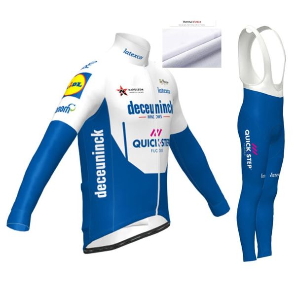 

new 2020 quickstep cycling team jersey bicycle gel pants set maillot clothes for men winter polar thermal pro cycling jersey, Black;blue