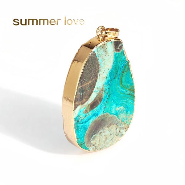 

new arrival oval turquoise diy crystal dangles charms natural druse pendant charm for bracelet bangle necklace jewelry accessories making, Bronze;silver