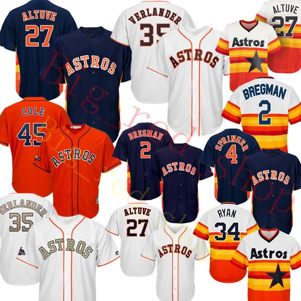 

27 jose altuve 35 justin verlander jersey 45 gerrit cole 2 alex bregman baseball jerseys, Blue;black