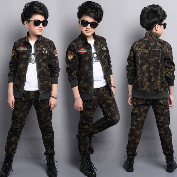 

child clothing spring autumn set camouflage cotton 100% 2019 sports sets child spring boy long-sleeve + pants 2pcs, White