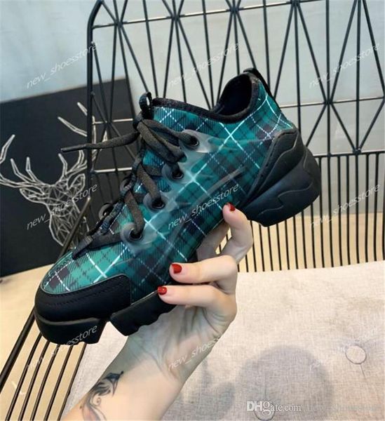 

2019 new fashion designer floral lattice women sneakers neoprene grosgrain ribbon d-connect shoes lady wrap-around rubber sole casual shoes, Black