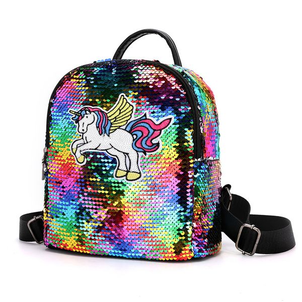 

reversible sequin school backpack for girl women lightweight travel backpack daypack unicorn for toddlers schoolbag