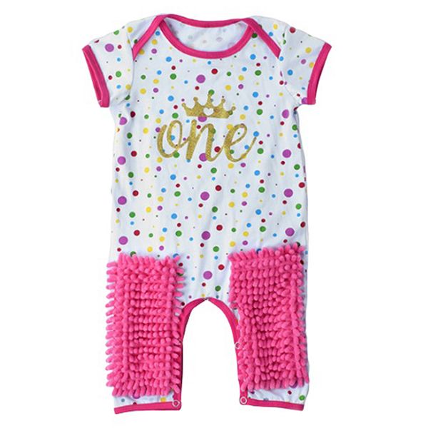 

1pc infant mop crawling romper jumpsuit summer soft cotton one piece 90cm, Red;brown