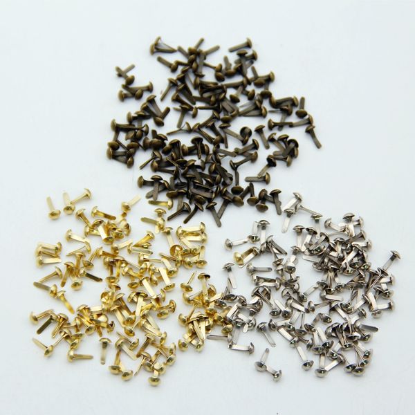 

100pcs 4.5mm mixed 3 colors iron round metal mini brads for scrapbooking accessories embellishment fastener diy handmade crafts other decora