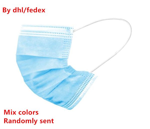 

50 шт Dhl или FEDEX Быстро SHIPING бесплатно Синий пылезащитные для лица Защитная крышка Маски Одноразовые Нетканые 3-слойный фильтр мужской лицо маски