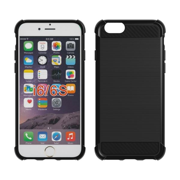 iPhone 6 6S iPhone 7 7 PLUS 8 iPhone 8 PLUS için Karbon Fiber Doku Darbeye Kapak Koruyucu Slim Fit Yumuşak TPU Silikon Kılıf