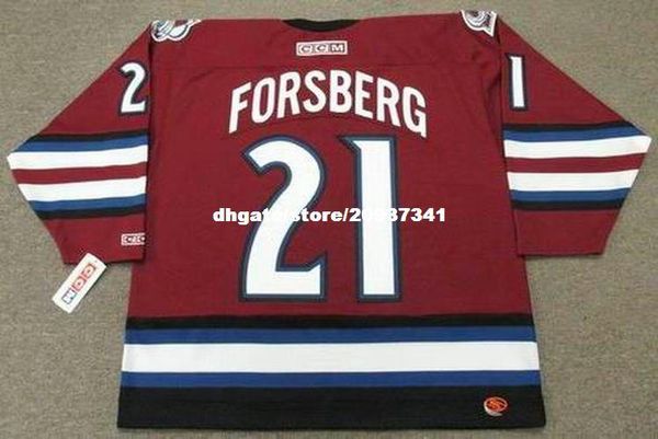 

wholesale mens peter forsberg colorado avalanche 2002 ccm alternate retro hockey jersey, Black;red