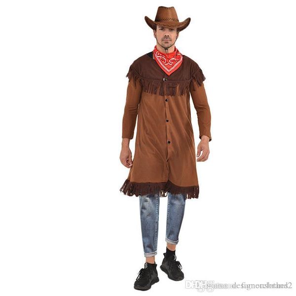 

индейцы cowboy mens тему костюма halloween и фанни платье партии cosplay одежда с шарфом designer jacket, Black;red