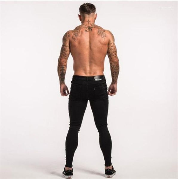 

solid zipper fly jeans mens designer holes jeans fashion skinny male high stretch pancil pants homme, Blue