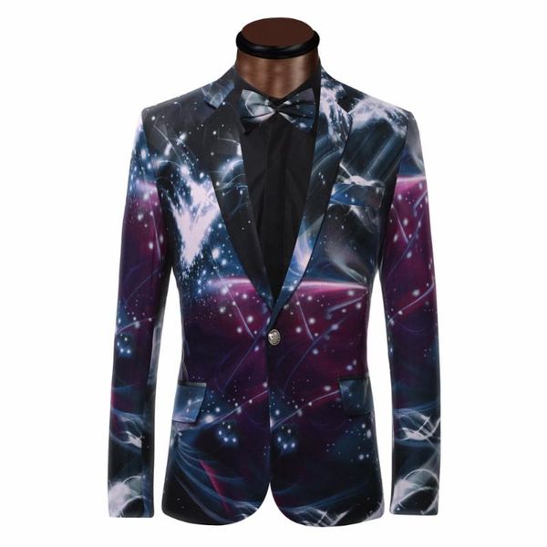 

galaxy printed blazer мужчины бизнес повседневный костюм куртка формальное groom смокинги свадебные платья красивые дизайн мужские костюмы с, White;black