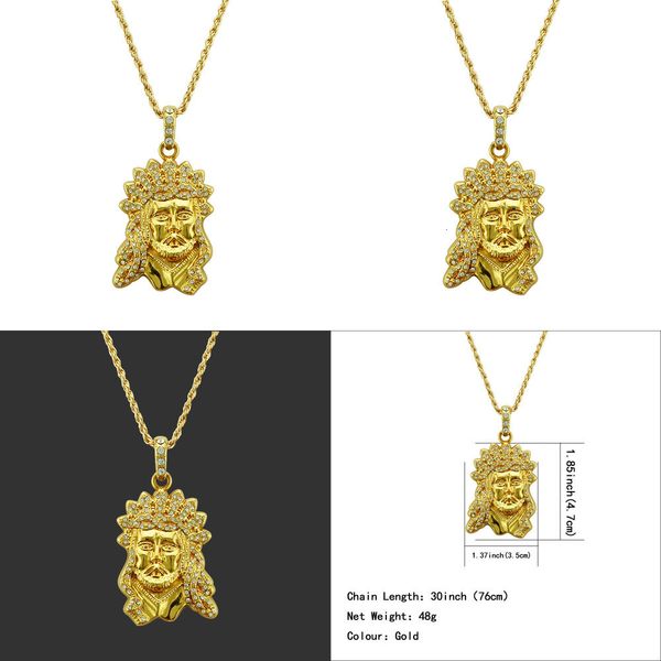 

hip-hop punk necklace accessories head hip hop pendant necklace mens 18k gold chains skull jewelry wholesale swarovski crystals rhinestones, Silver