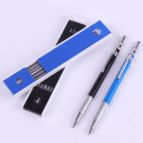 

2.0mm metal mechanical pencils with 12pcs leads hb lead holder drafting drawing pencil set writing school stationery