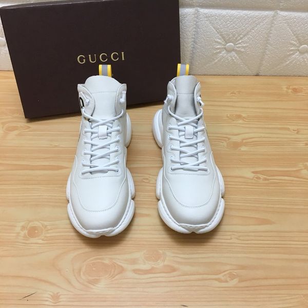 

2020 chain response luxury designer shoes men's thick sneakers black white rubber leather fashion boy casual shoes uio