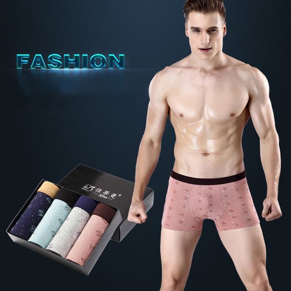 

4 Pcs Mens Underwear Boxers Men Boxer Short Panties Man Boxeur Homme Underpants Calzoncillos Shorts Boxed Briefs New