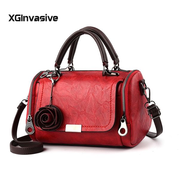 

fashion women shoulder bag with flower pendant ladies totes party purse boston handbag casual female messenger crossbody bags