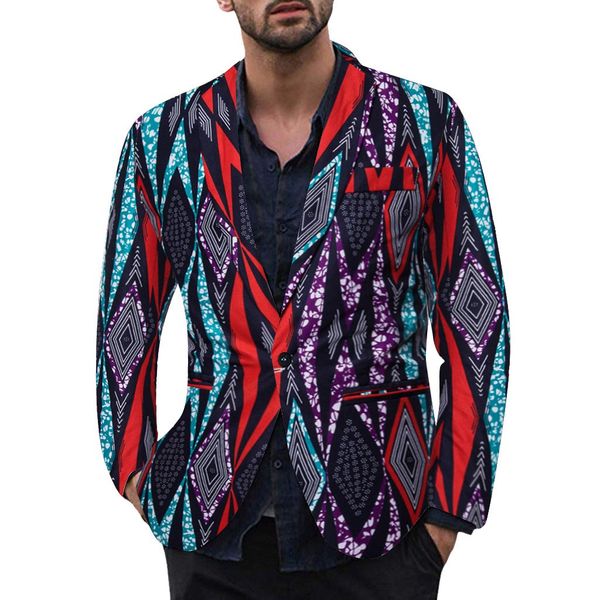 

hip hop men casual vintage turn-down collar long sleeve print floral blazer men coat jacket jaqueta masculino chaqueta hombre, Black;brown
