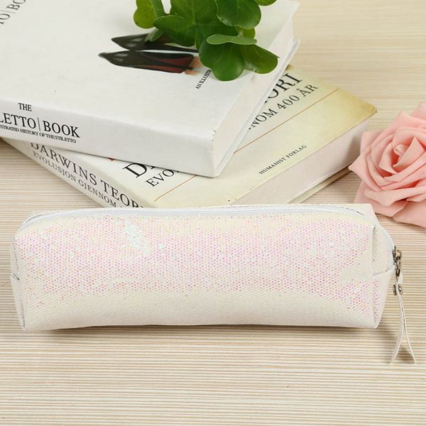 

kawaii laser pencil cases cute sequin pen case glitter pencil pouch bags for kids gift korean stationery office school supplies