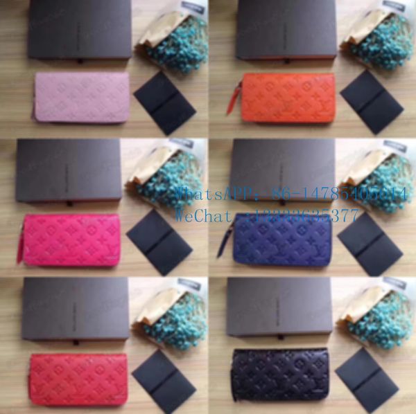 

60017 the new 2020 multi-functional leather wallet with large capacity women's zipper bag embossed fashion handbag