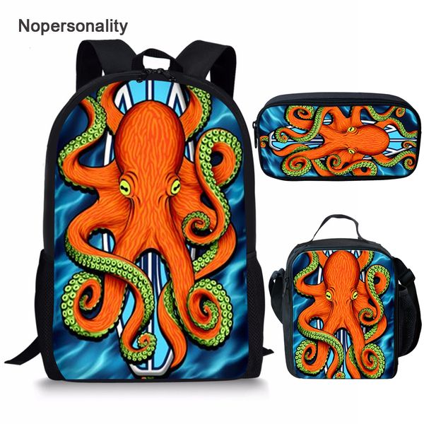 

nopersonality cool ocs print school bag set for teen girls boys cartoon student kids backpack primary children schoolbags